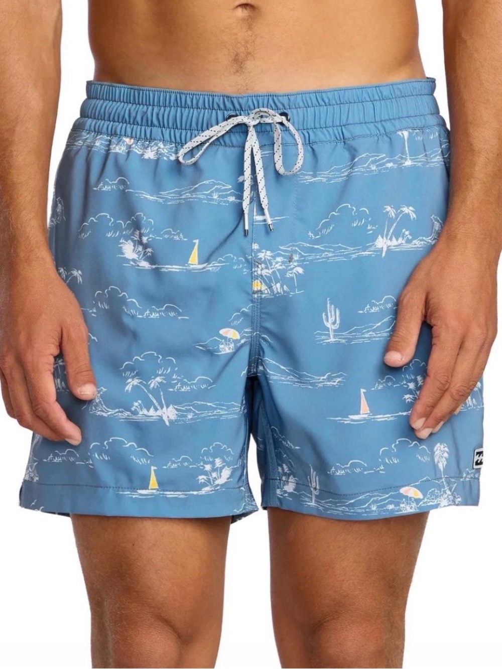 Billabong Light Blue Tropical Print Swim Trunks